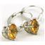 925 Sterling Silver Leverback Earrings, Citrine, SE017