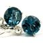 925 Sterling Silver Leverback Earrings, London Blue Topaz, SE017