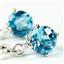 925 Sterling Silver Leverback Earrings, Swiss Blue Topaz, SE017