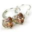 925 Sterling Silver Leverback Earrings, Twilight Fire Topaz, SE017