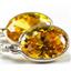 925 Sterling Silver Leverback Earrings, Golden Yellow CZ, SE101