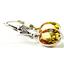 925 Sterling Silver Leverback Earrings, Golden Yellow CZ, SE101