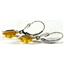 925 Sterling Silver Leverback Earrings, Golden Yellow CZ, SE101