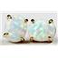 14k Gold Post Earrings, Created White Opal, E102C
