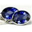 925 Sterling Silver Leverback Earrings, Created Blue Sapphire, SE101