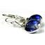 925 Sterling Silver Leverback Earrings, Created Blue Sapphire, SE101