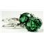 925 Sterling Silver Earrings, Russian Nanocrystal Emerald, SE207