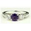 925 Sterling Silver Engagement Ring, Amethyst w/ Accents, SR254