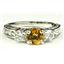 925 Sterling Silver Engagement Ring, Citrine w/ Accents, SR254