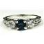 925 Sterling Silver Engagement Ring, London Blue Topaz w/ Accents, SR254