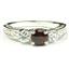 925 Sterling Silver Engagement Ring, Mozambique Garnet w/ Accents, SR254