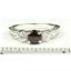 925 Sterling Silver Engagement Ring, Mozambique Garnet w/ Accents, SR254