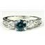 925 Sterling Silver Ladies Engagement Ring, Paraiba Topaz w/ Accents, SR254