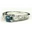 925 Sterling Silver Ladies Engagement Ring, Paraiba Topaz w/ Accents, SR254