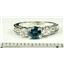 925 Sterling Silver Ladies Engagement Ring, Paraiba Topaz w/ Accents, SR254