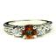 925 Sterling Silver Engagement Ring, Twilight Fire Topaz w/ Accents, SR254