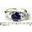 SR255, Created Blue Sapphire w/ Accents, Sterling Silver Ring