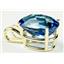 P040, Swiss Blue Topaz 14K Gold Pendant