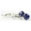 925 Sterling Silver Leverback Earrings, Created Blue Sapphire, SE017