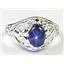 925 Sterling Silver Ladies Ring, Natural Blue Star Sapphire, SR111