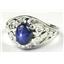 925 Sterling Silver Ladies Ring, Natural Blue Star Sapphire, SR111