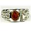 925 Sterling Silver Men's Nugget Ring, Created Red/Brown Opal, SR197