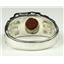 925 Sterling Silver Men's Nugget Ring, Created Red/Brown Opal, SR197
