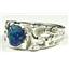 925 Sterling Silver Men's Nugget Ring, Created Blue/Green Opal, SR197