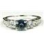 925 Sterling Silver Engagement Ring, Neptune Garden Topaz w/ Accents, SR254