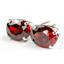 925 Sterling Silver Post Earrings, Garnet CZ, SE002
