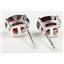 925 Sterling Silver Post Earrings, Garnet CZ, SE002