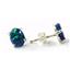 925 Sterling Silver Post Earrings, Created Blue/Green Opal, SE002C