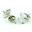 925 Sterling Silver Post Earrings, Created White Opal, SE002C