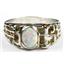 925 Sterling Silver Men's Nugget Ring, Created White Opal, SR197
