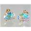 14k Gold Post Earrings, Mercury Mist Topaz, E002