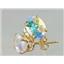 14k Gold Post Earrings, Mercury Mist Topaz, E002