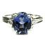 925 Sterling Silver Ladies Ring, Created Blue Sapphire, SR136