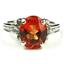 925 Sterling Silver Ladies Ring, Created Padparadscha Sapphire, SR136