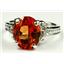 925 Sterling Silver Ladies Ring, Created Padparadscha Sapphire, SR136