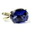 P006, Created Blue Sapphire, 14k Gold Pendant
