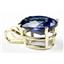 P006, Created Blue Sapphire, 14k Gold Pendant