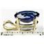 P006, Created Blue Sapphire, 14k Gold Pendant