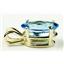 P006, Swiss Blue Topaz, 14K Gold Pendant