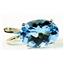 P006, Swiss Blue Topaz, 14K Gold Pendant
