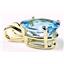 P006, Swiss Blue Topaz, 14K Gold Pendant
