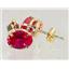 14k Gold Post Earrings, Created Ruby, E002