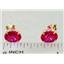 14k Gold Post Earrings, Created Ruby, E002