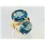 14k Gold Post Earrings, London Blue Topaz, E002