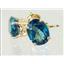 14k Gold Post Earrings, London Blue Topaz, E002