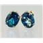 14k Gold Post Earrings, London Blue Topaz, E002